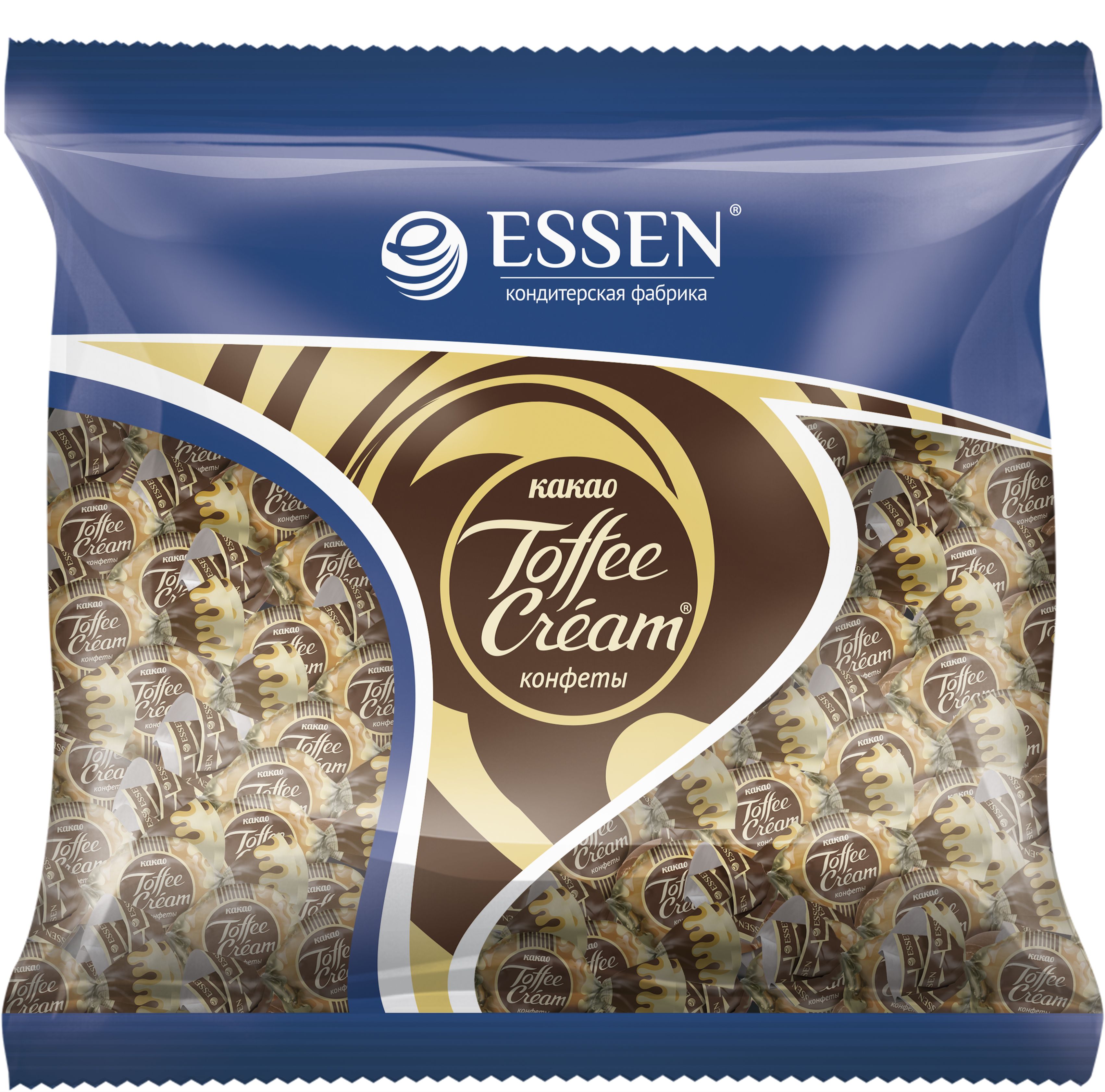 Конфеты Essen ТОФФИ с кремовой начинкой со вкусом какао в шоколадной глазури пакет 500 г 269₽