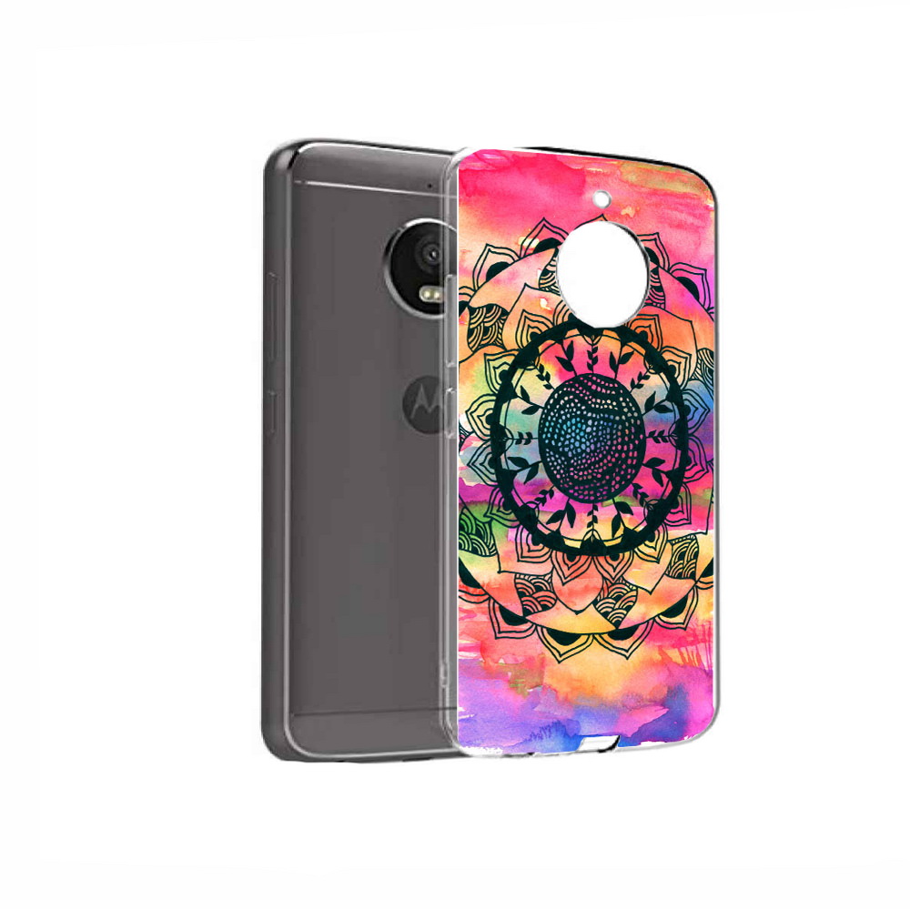 

Чехол MyPads Tocco для Motorola Moto E4 яркая абстракция круглый цветок (PT99977.370.704), Прозрачный, Tocco