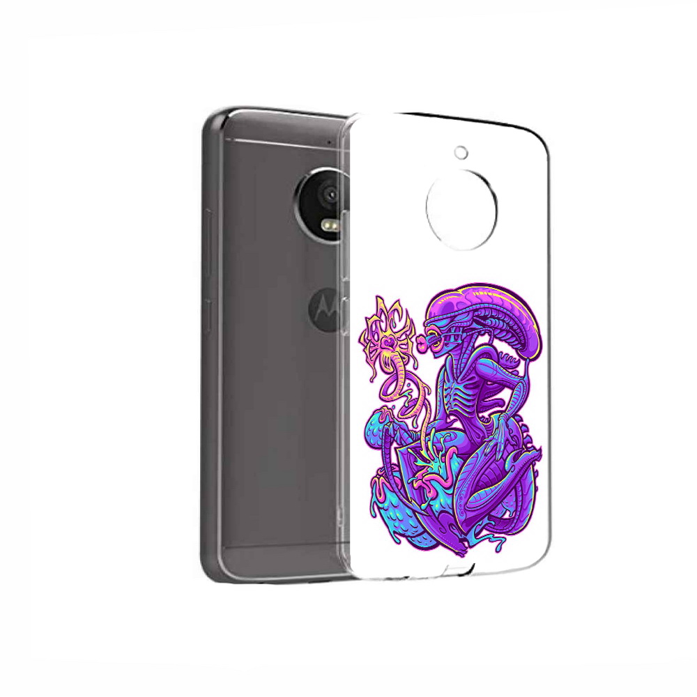 

Чехол MyPads Tocco для Motorola Moto E4 чужой фиолетовый цвет (PT99977.370.693), Прозрачный, Tocco