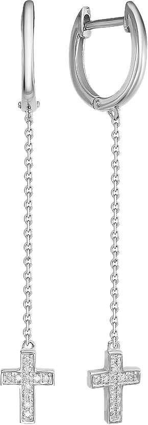 

Серьги женские Vesna jewelry 2902-251-00-00 из белого золота, бриллиант, 2902-251-00-00