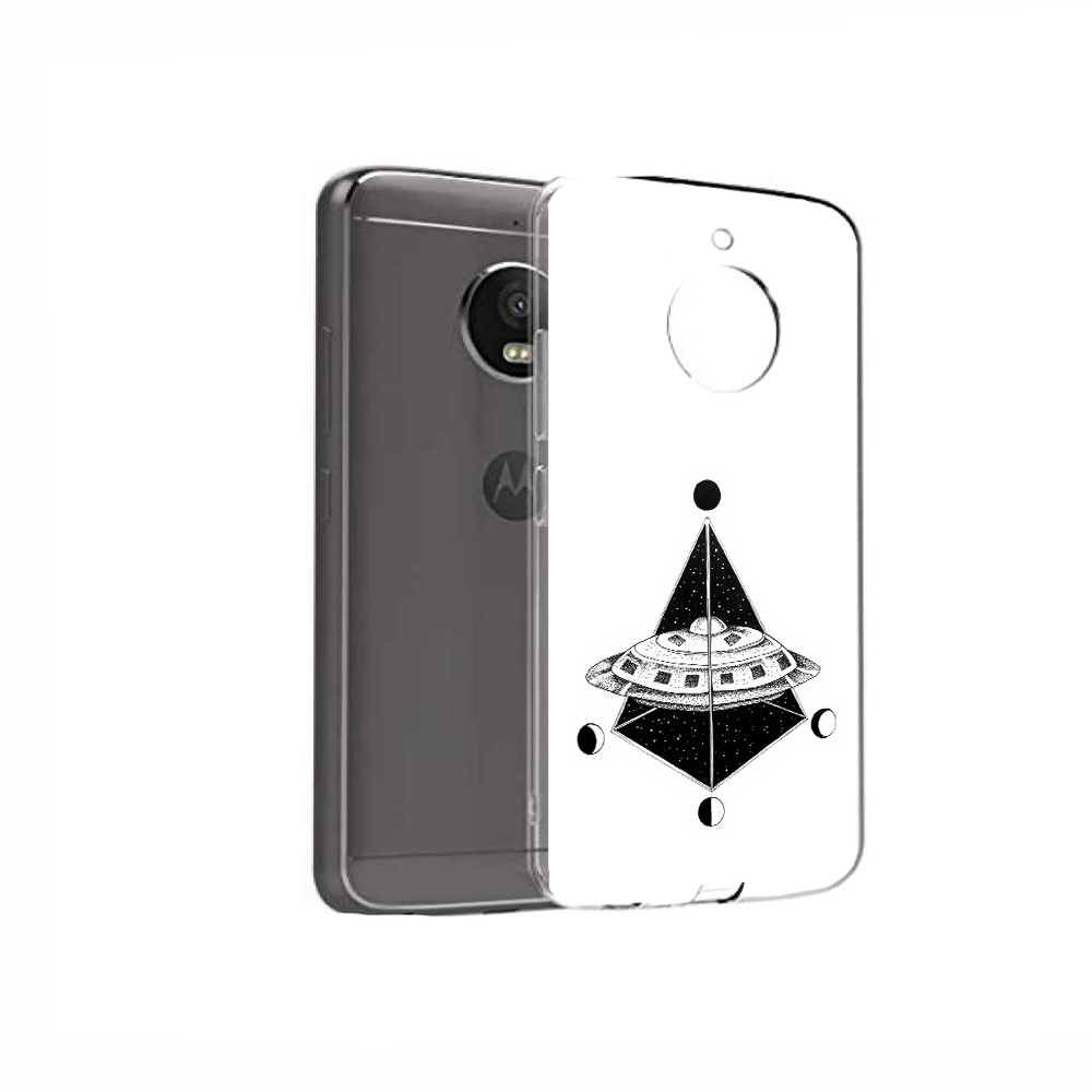 

Чехол MyPads Tocco для Motorola Moto E4 черно белая летающая тарелка (PT99977.370.679), Прозрачный, Tocco