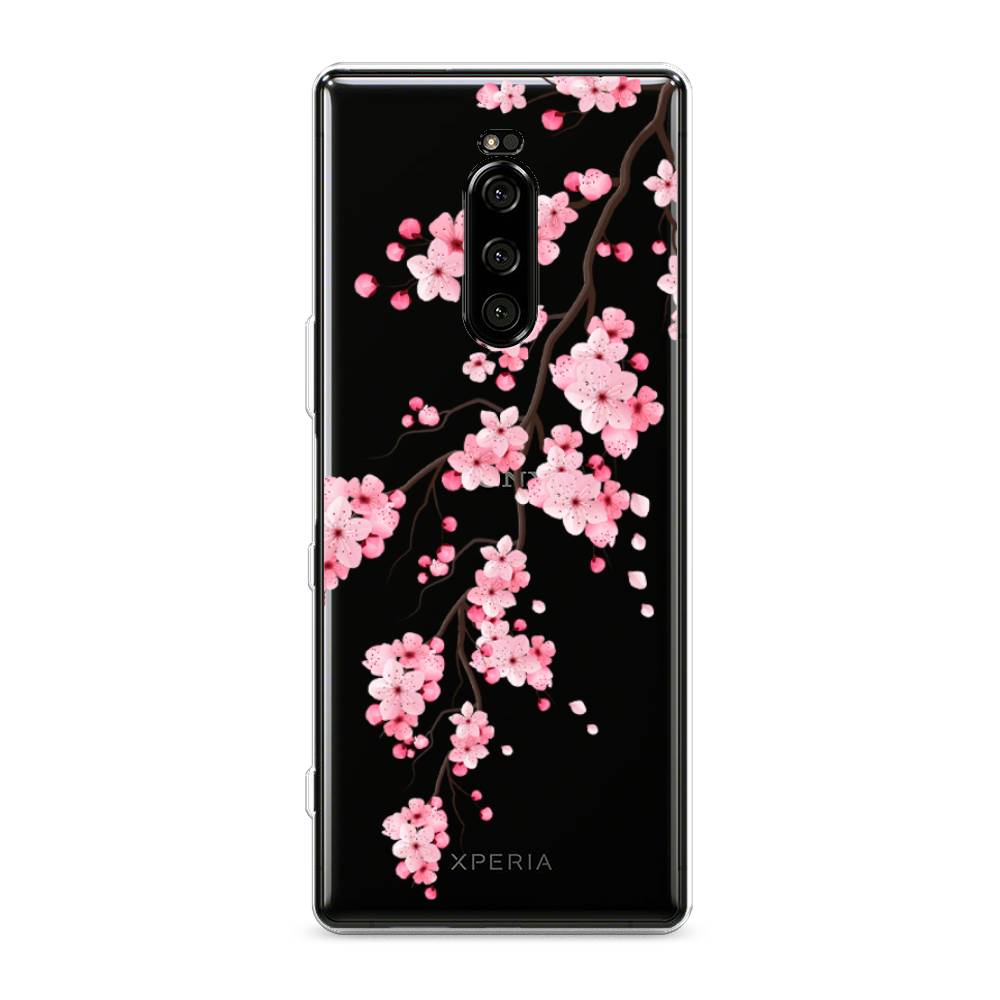 фото Силиконовый чехол "розовая сакура" на sony xperia xz4 awog