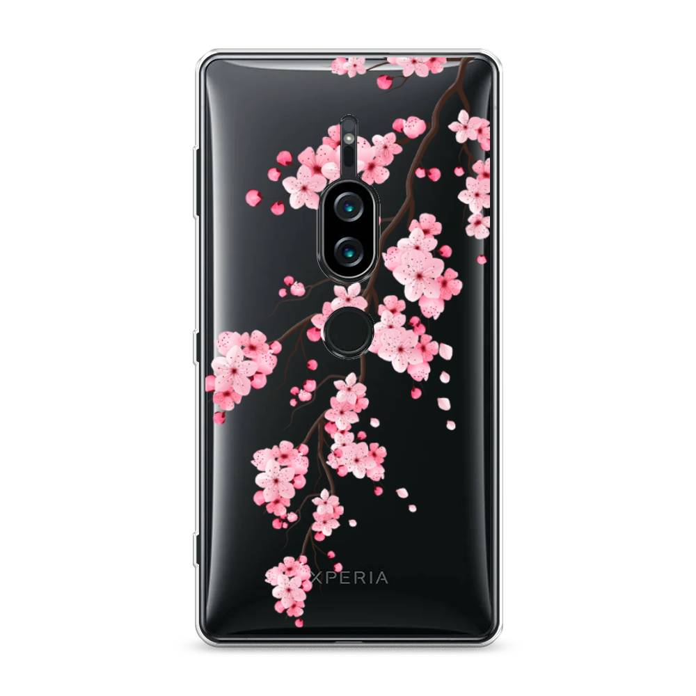 фото Силиконовый чехол "розовая сакура" на sony xperia xz2 premium awog