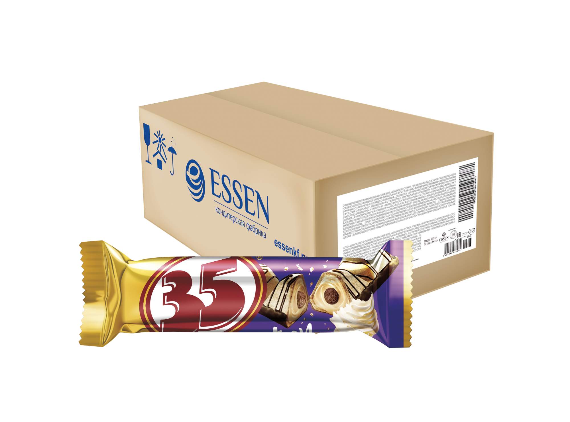 

Конфеты Essen 35 вафельные в шоколаде со сливочной начинкой, 1,5 кг, 35 конфета