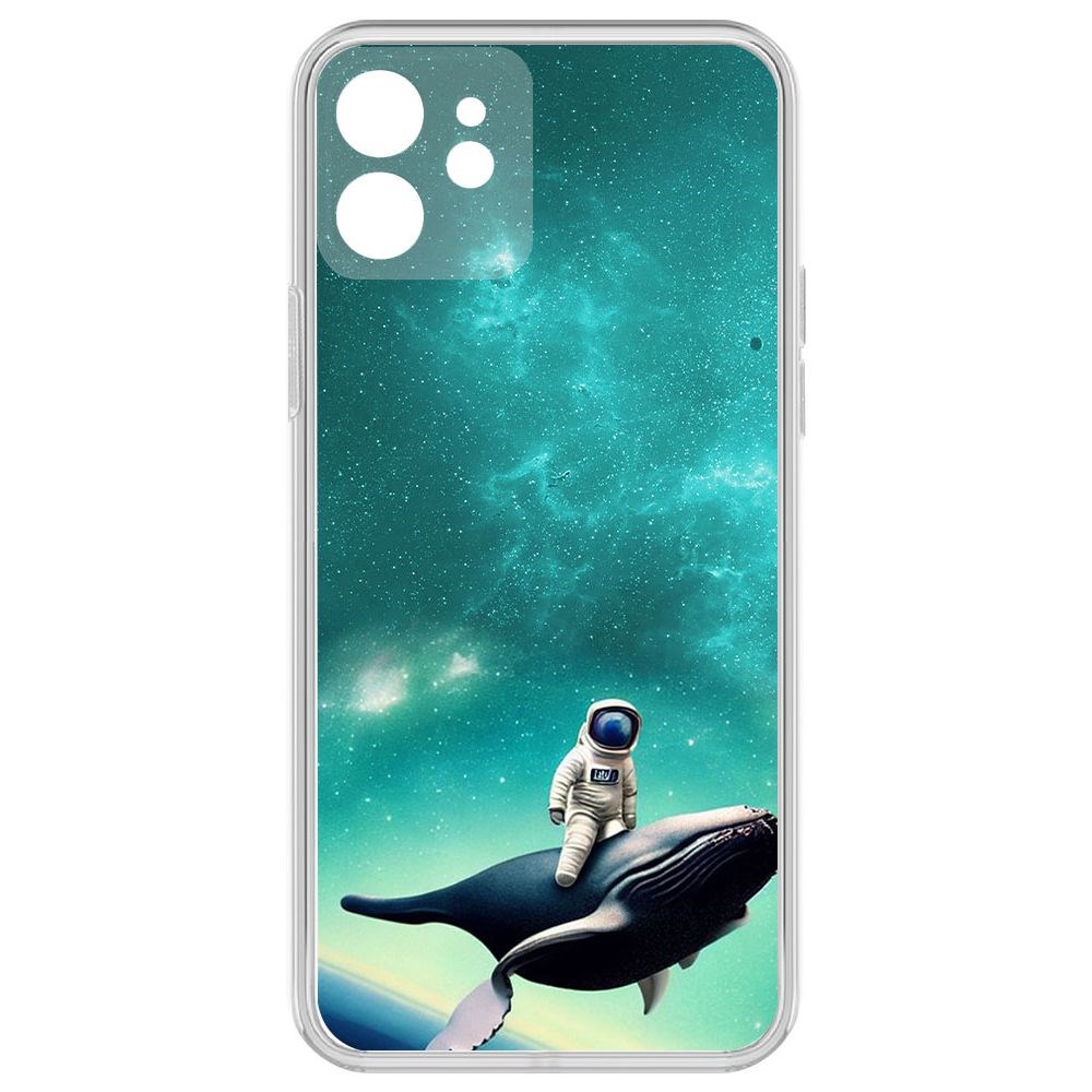 

Чехол-накладка Krutoff Clear Case Космоплавание для iPhone 12 с защитой камеры, Прозрачный