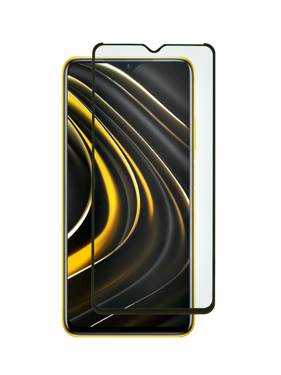 Защитное стекло 5D для Xiaomi Poco M3, Redmi 9T черный, с рамкой