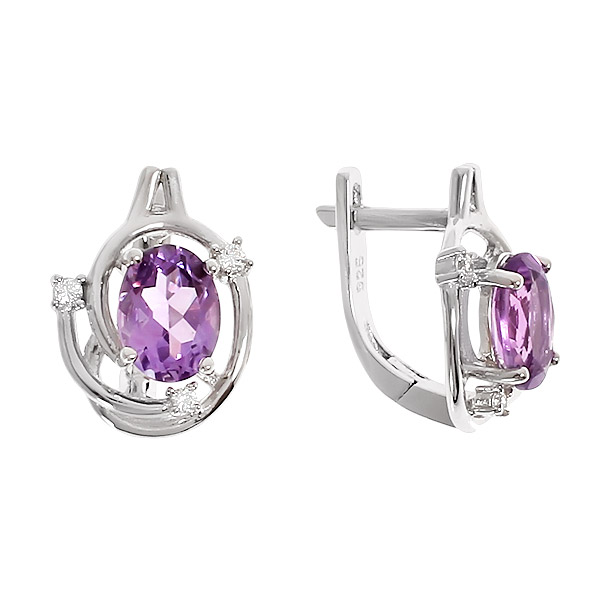 

Серьги из серебра с аметистом Balex Jewellery 2405936866, 2405936866