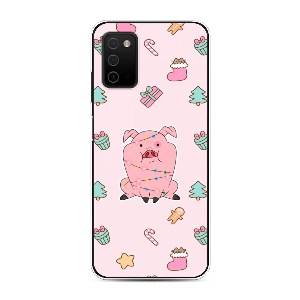 

Чехол на Samsung Galaxy A03s "Розовая свинка", Розовый;зеленый, 2103250-5