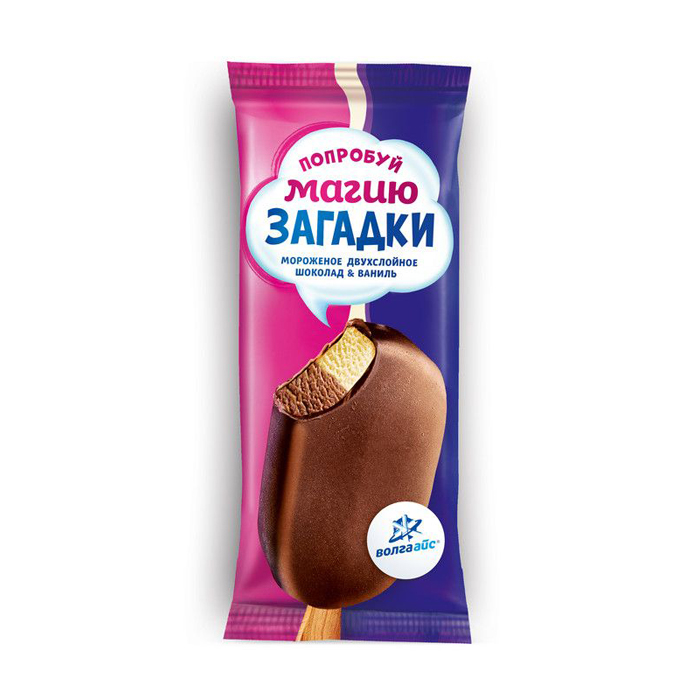 

Мороженое Эскимо Попробуй магию загадки, в шоколадной глазури, с ванилью и шоколадом, 55 г