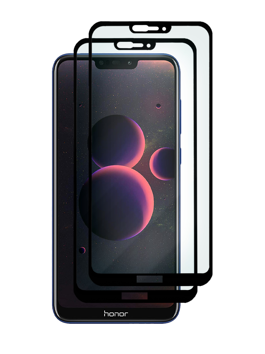 

Защитное стекло 5D для Honor 8C черный, с рамкой комплект 2 ШТ, MOTG2-5D-HON-8C