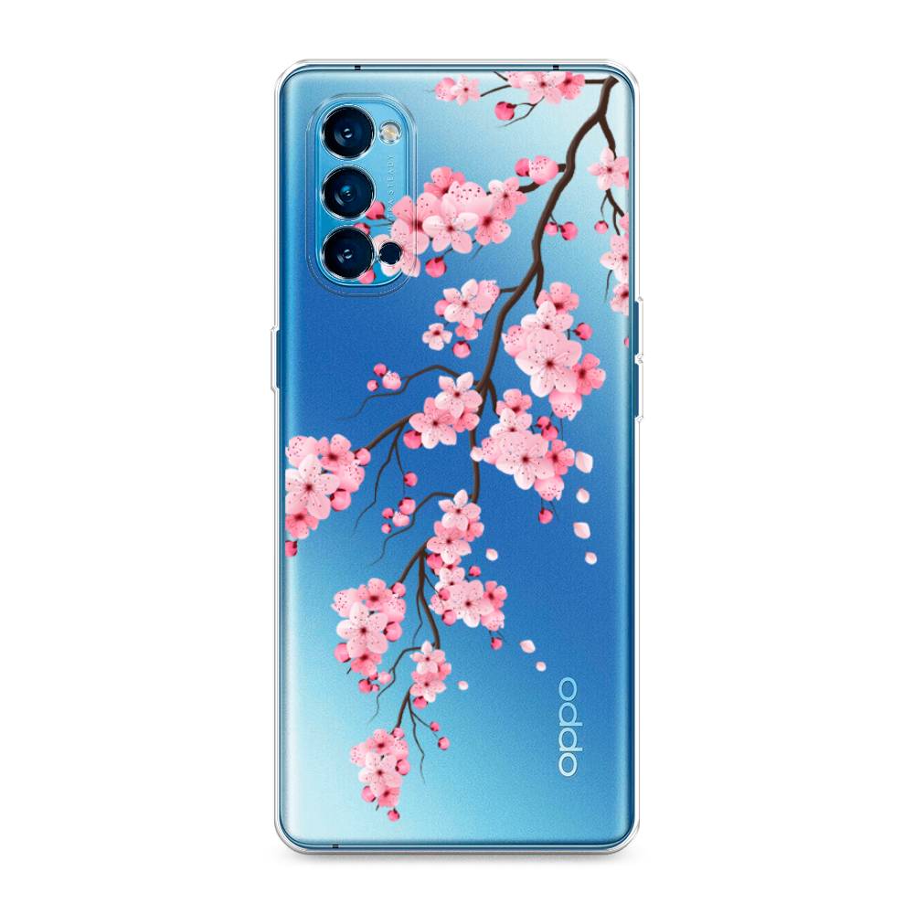 фото Силиконовый чехол "розовая сакура" на oppo reno 4 pro 5g awog