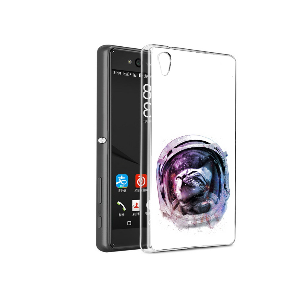 

Чехол MyPads Tocco для Sony Xperia C6 кот в шлеме (PT28839.243.396), Прозрачный, Tocco