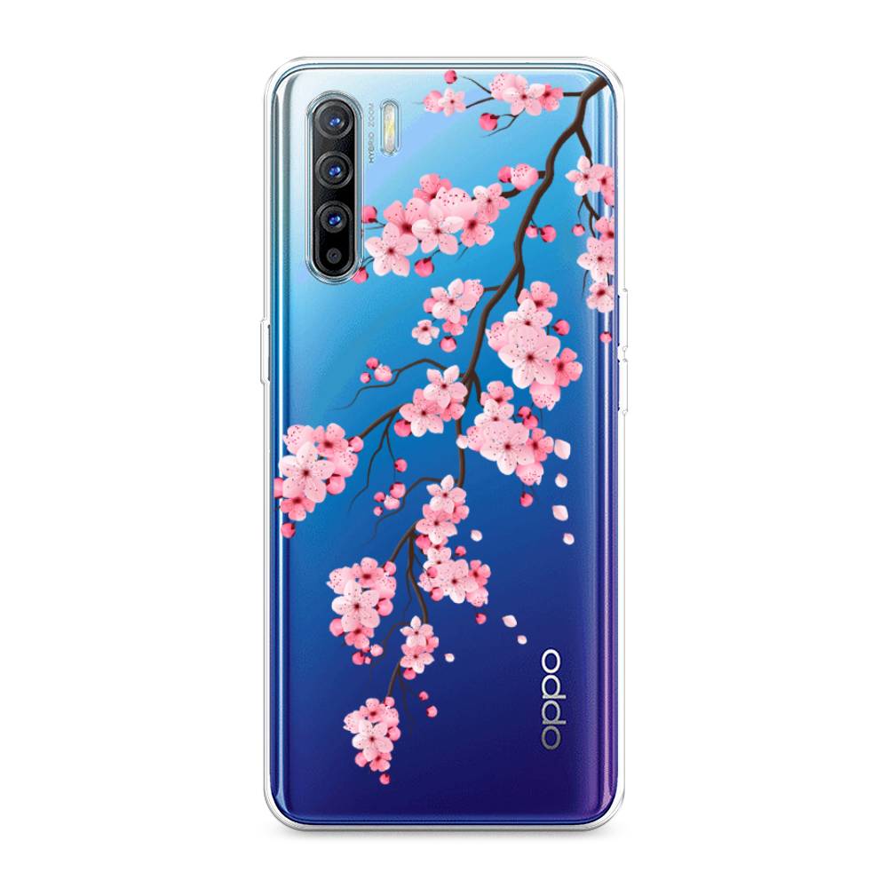 фото Силиконовый чехол "розовая сакура" на oppo reno 3 awog