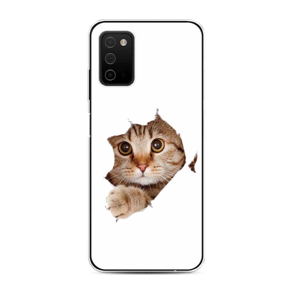 

Чехол на Samsung Galaxy A03s "Кот и бумага", Белый;коричневый, 2103250-1