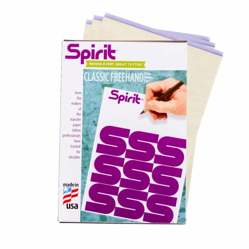 

Трансферная бумага для ручного перевода тату Spirit Classic Freehand Transfer А4 10л, Classic Freehand Transfer