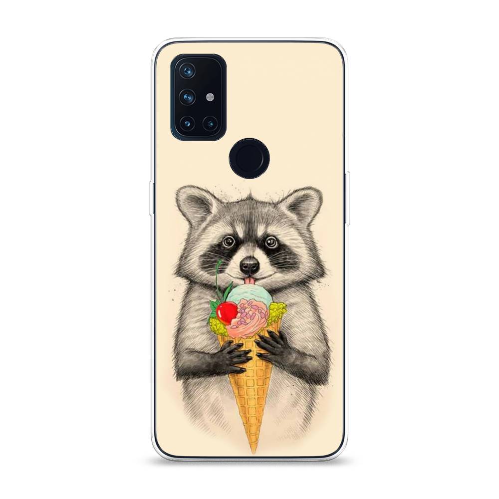 

Чехол Awog на OnePlus Nord N10 / ВанПлас Nord N10 "Енот с мороженым", Бежевый;серый, 152350-10