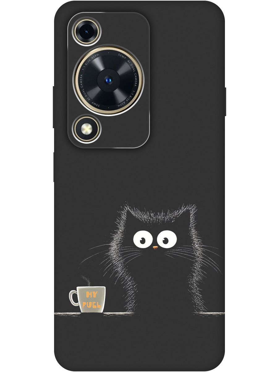 

Силиконовый чехол на Huawei nova Y72 с принтом "Котик и кофе" матовый черный, Черный;белый;коричневый, 785977812