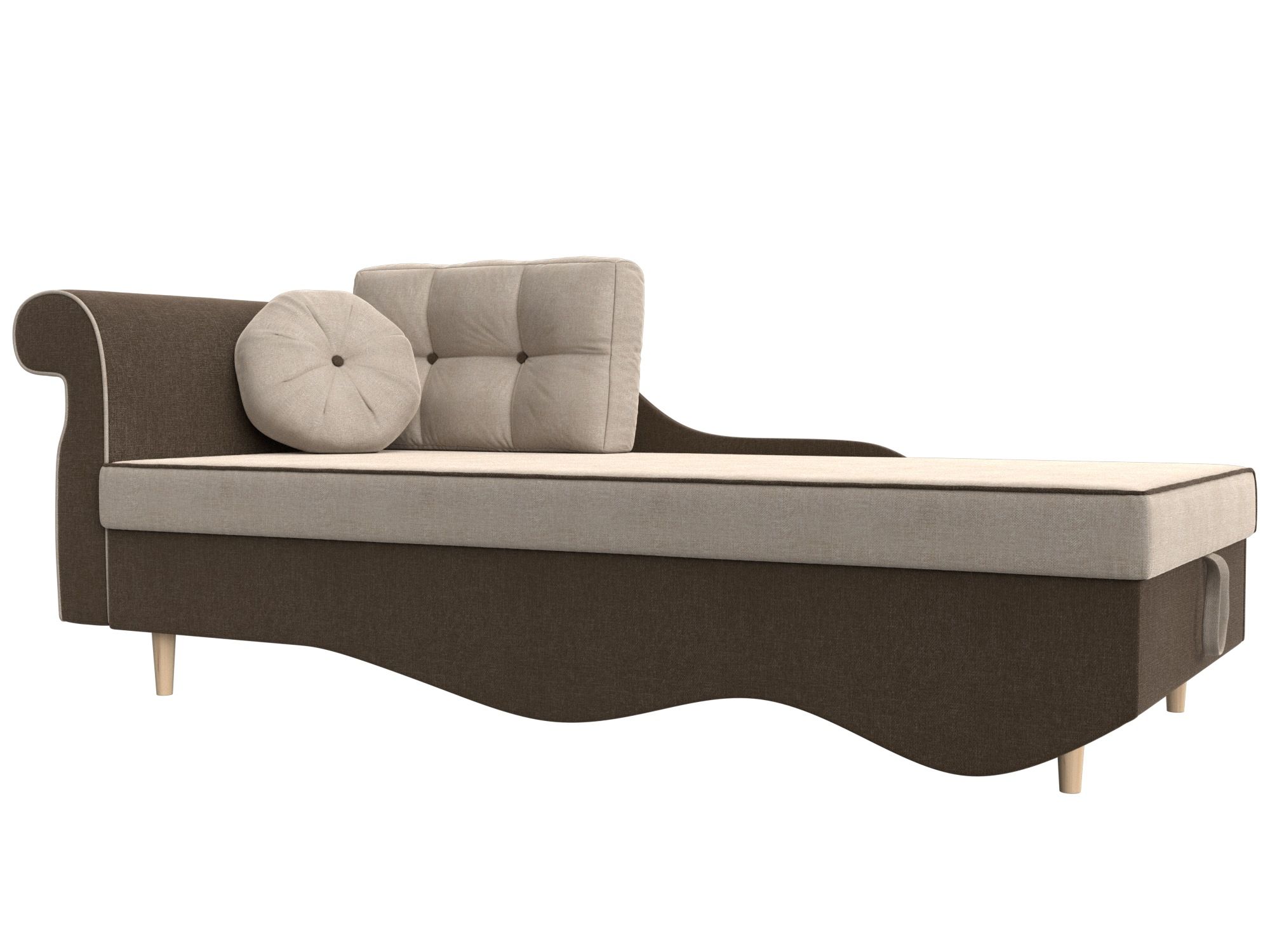 

Кушетка Лорд левая рогожка бежевый/коричневый, Кушетка Лорд левая