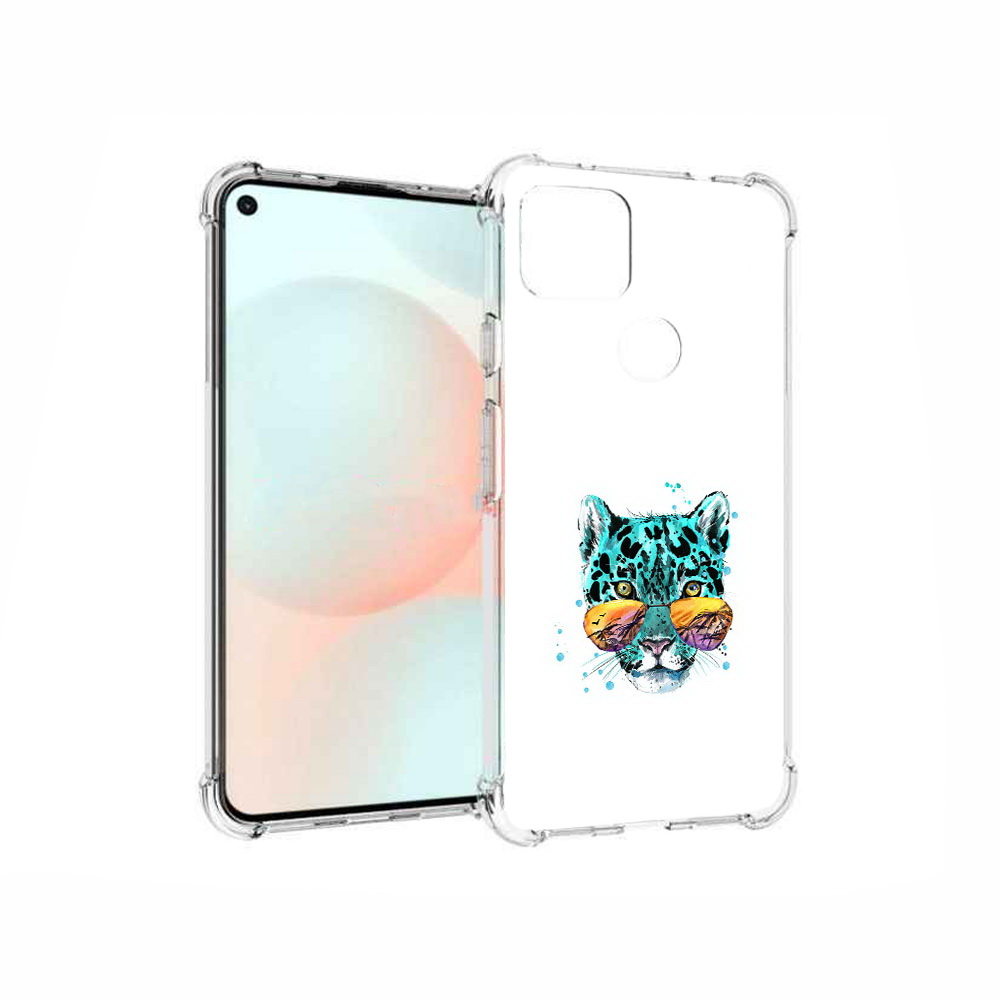 

Чехол MyPads Tocco для Google Pixel 5A голубой лео, Прозрачный, Tocco
