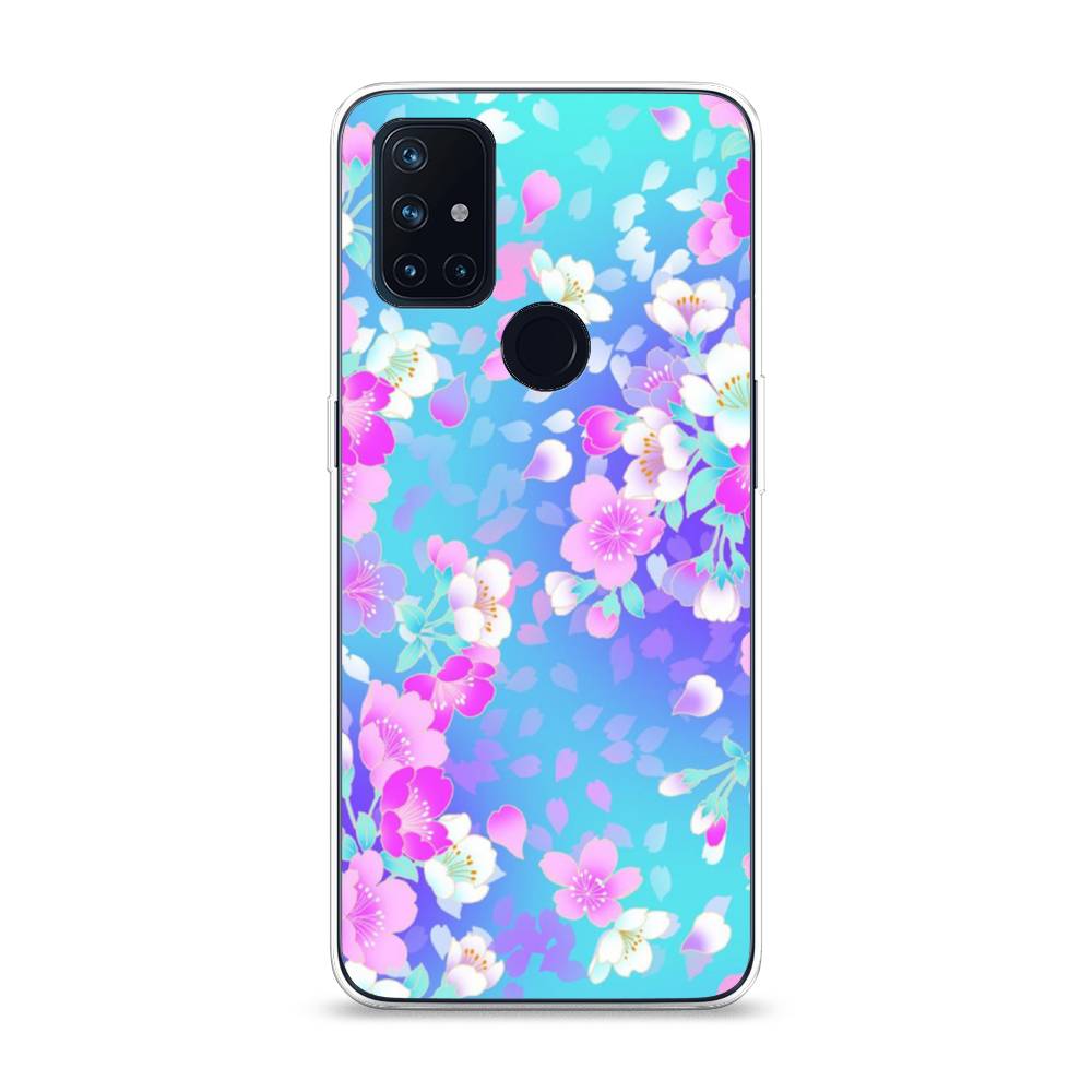 

Чехол Awog на OnePlus Nord N10 / ВанПлас Nord N10 "Яблоневые цветы", Голубой;розовый;белый, 152350-8