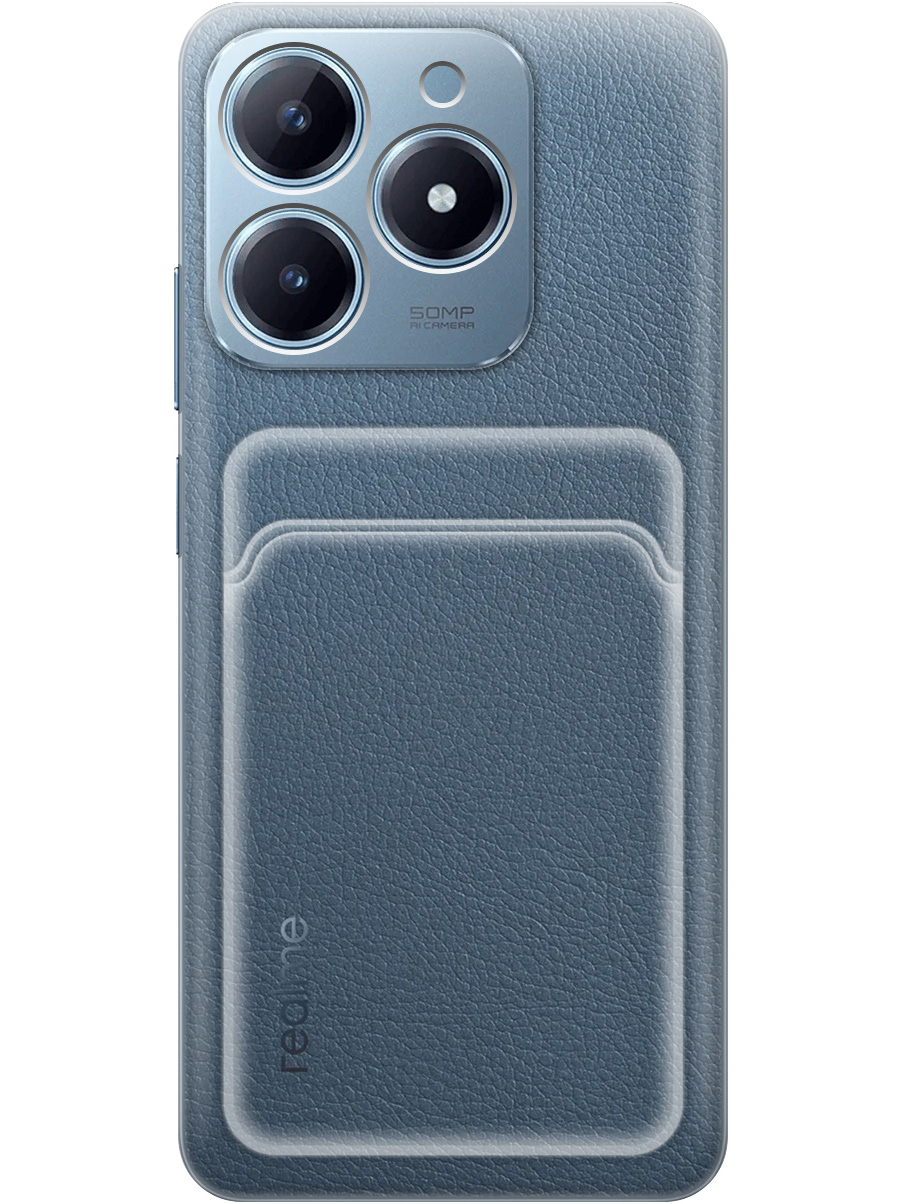 

Силиконовый чехол на Realme C61 / C63 с карманом для карты прозрачный, 785979671
