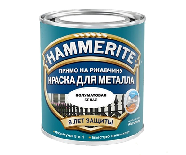 

Краска для металла полуматовая, прямо на ржавчину Hammerite