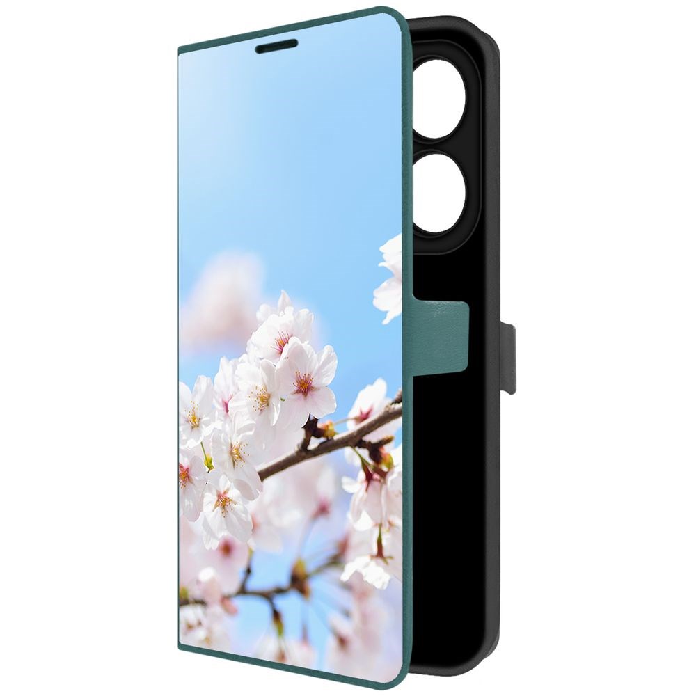 

Чехол-книжка Krutoff Eco Book для INFINIX Smart 8 Plus Цветение (зелёный опал), Зеленый