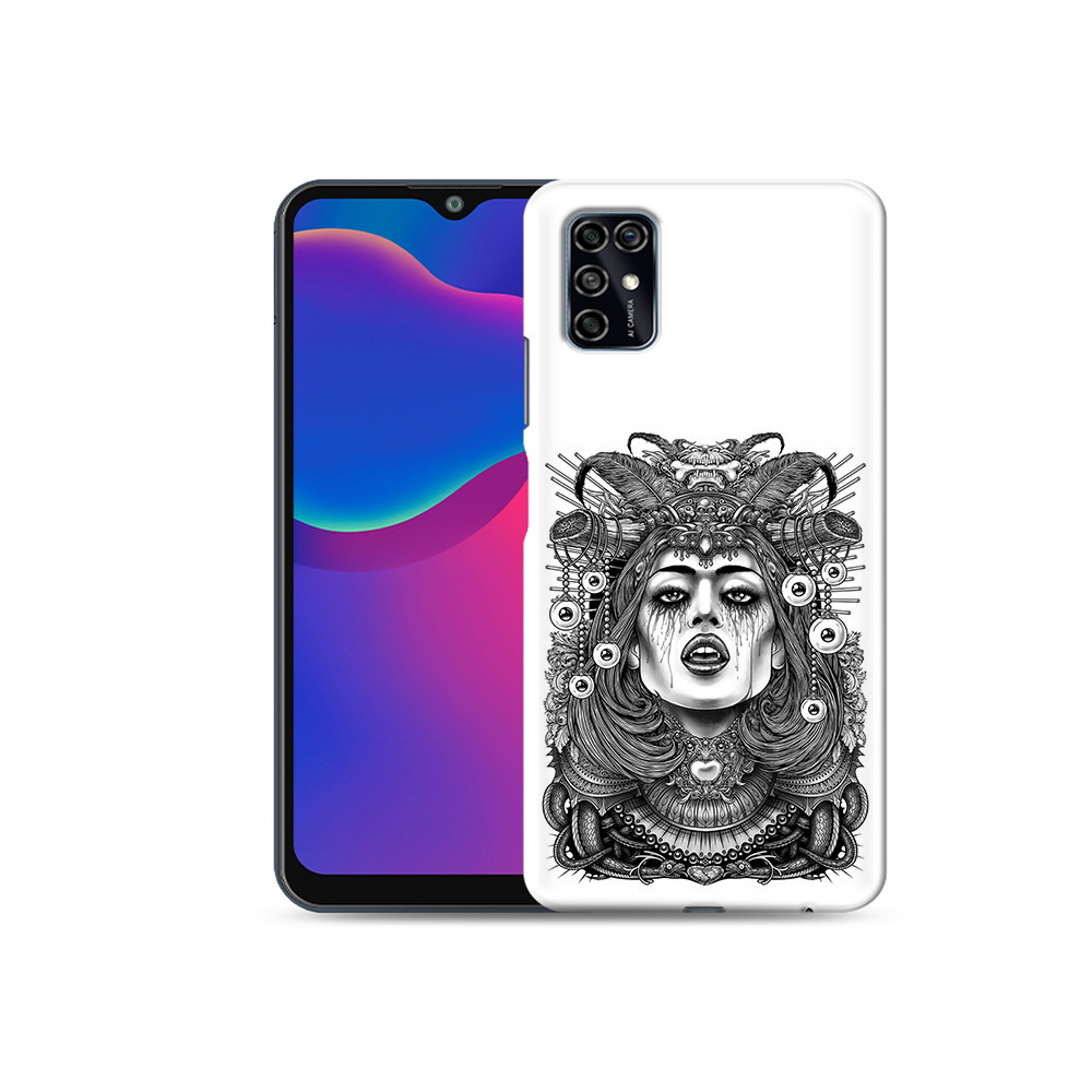 

Чехол MyPads Tocco для ZTE Blade V2020 Smart портрет девушки черно белый, Прозрачный, Tocco
