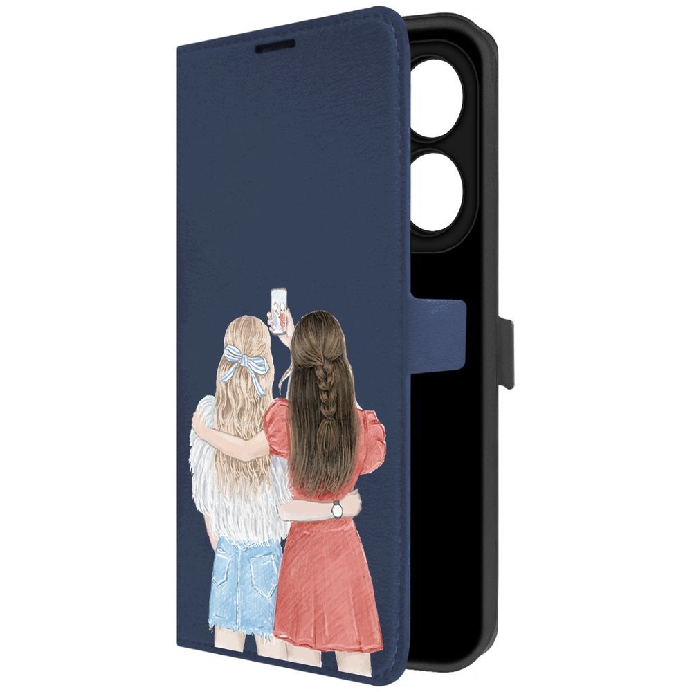 

Чехол-книжка Krutoff Eco Book для INFINIX Smart 8 Plus Лучшие подруги (синий)