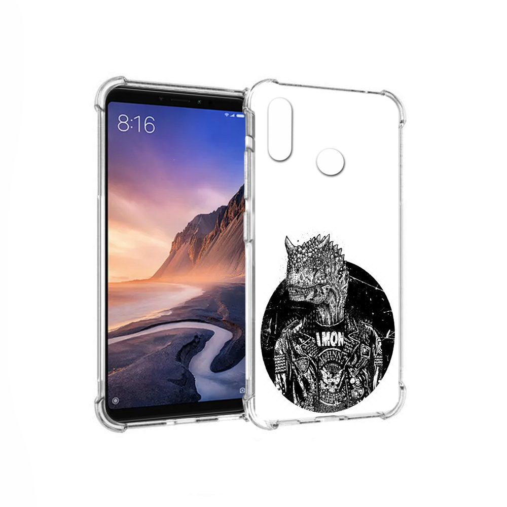 

Чехол MyPads Tocco для Xiaomi Mi Max 3 динозавр в куртке (PT115366.313.328), Прозрачный, Tocco