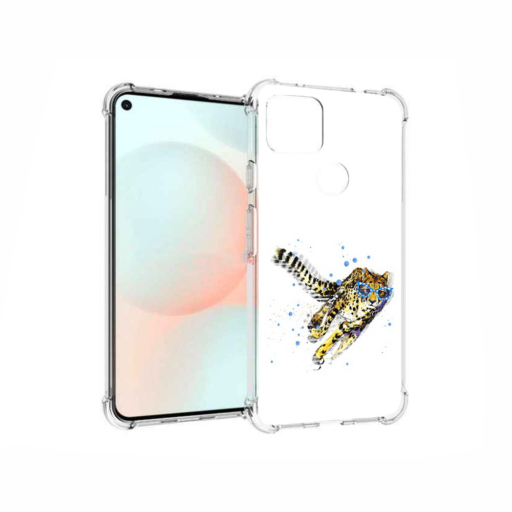 

Чехол MyPads Tocco для Google Pixel 5A гепард в очках, Прозрачный, Tocco