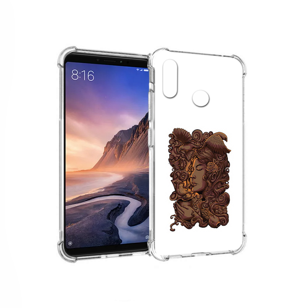 

Чехол MyPads Tocco для Xiaomi Mi Max 3 девушка с длинными волосами абстракция, Прозрачный, Tocco