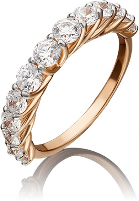 

Кольцо из красного золота р. , PLATINA jewelry 01-5413-00-501-1110-38, фианит, 01-5413-00-501-1110-38