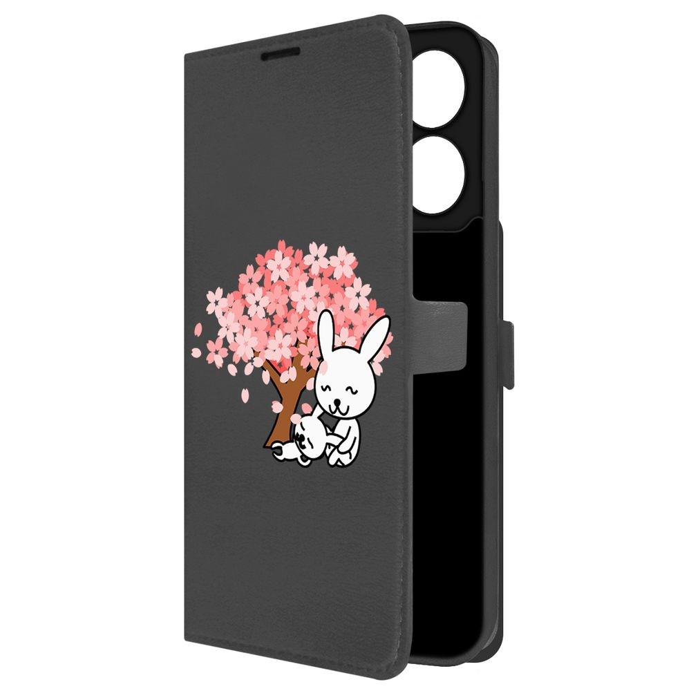 

Чехол-книжка Krutoff Eco Book для Xiaomi Poco C65 Кролики (черный)