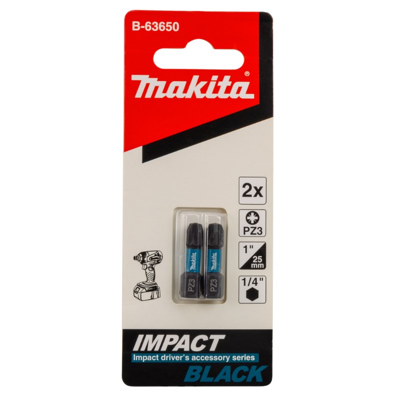 

Насадка Makita Impact Black PZ3, 25 мм, C-form, 2 шт., B-63650