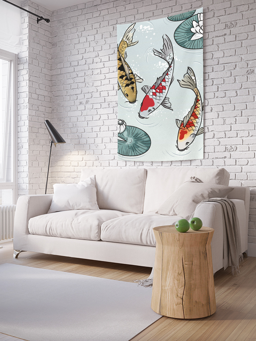 

Вертикальное фотопанно на стену JoyArty Кои среди лилий 100x150 см, Кои среди лилий