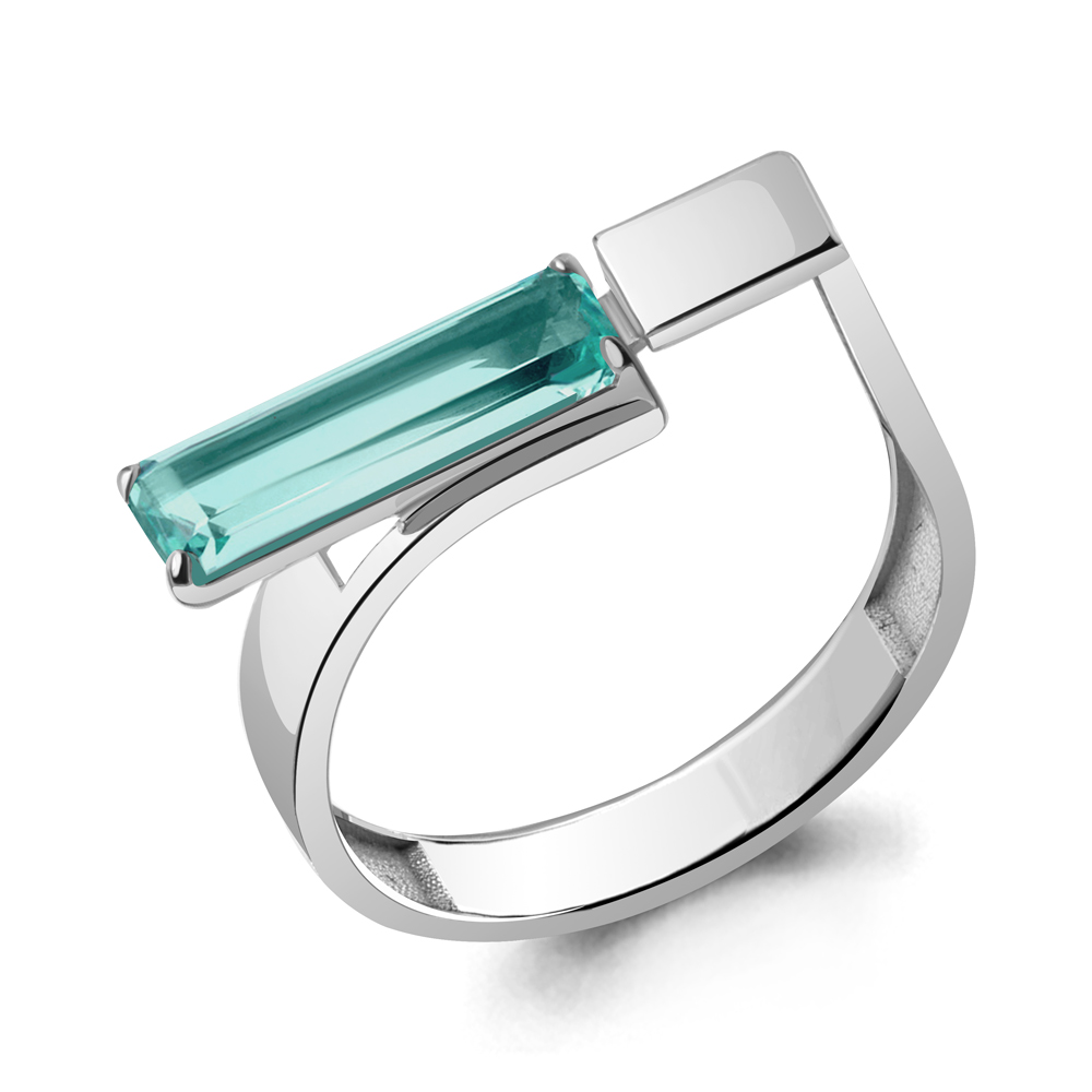 

Кольцо из серебра с турмалином искусственным Aquamarine Aquamarine 6964688_925_р р, 6964688_925_р