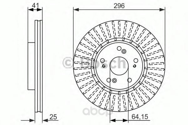 

Тормозной диск Bosch передний для Honda Accord 2.0-2.2 2008- d=296мм. 0986479744