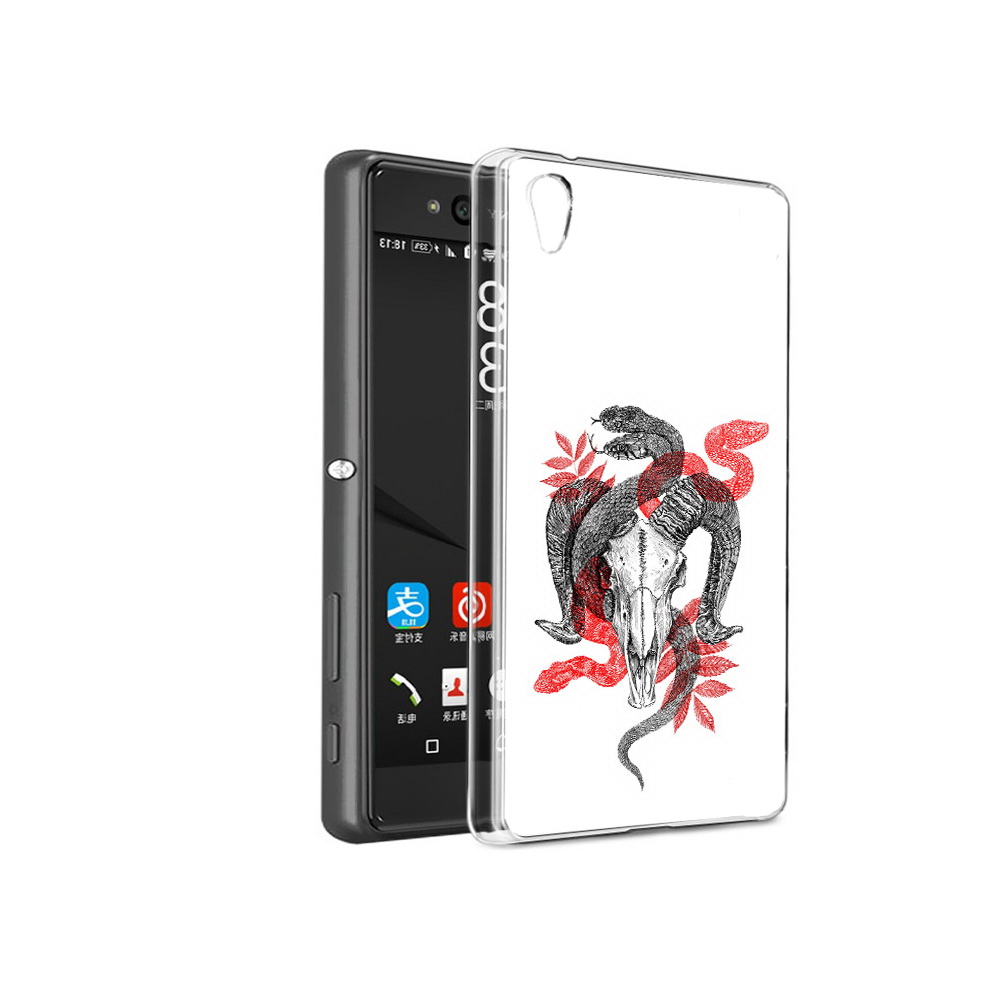 

Чехол MyPads Tocco для Sony Xperia C6 змея в черепе рисунок (PT28839.243.365), Прозрачный, Tocco