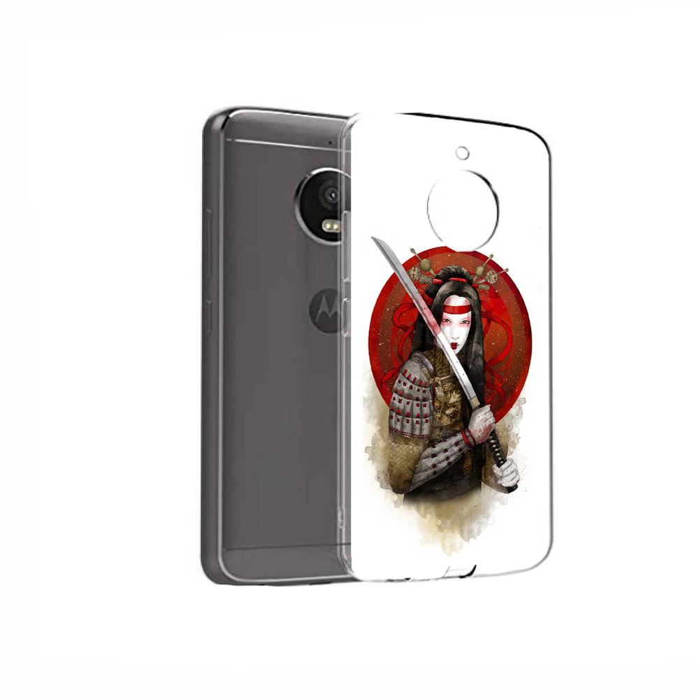 

Чехол MyPads Tocco для Motorola Moto E4 рисованная девушка с катаной (PT99977.370.580), Прозрачный, Tocco