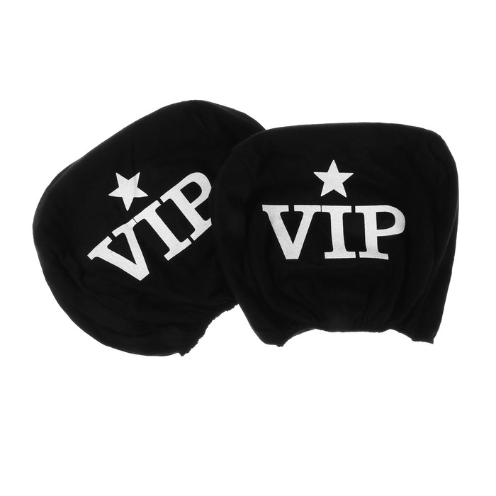

Чехлы на подголовник VIP, черные, набор 2 шт