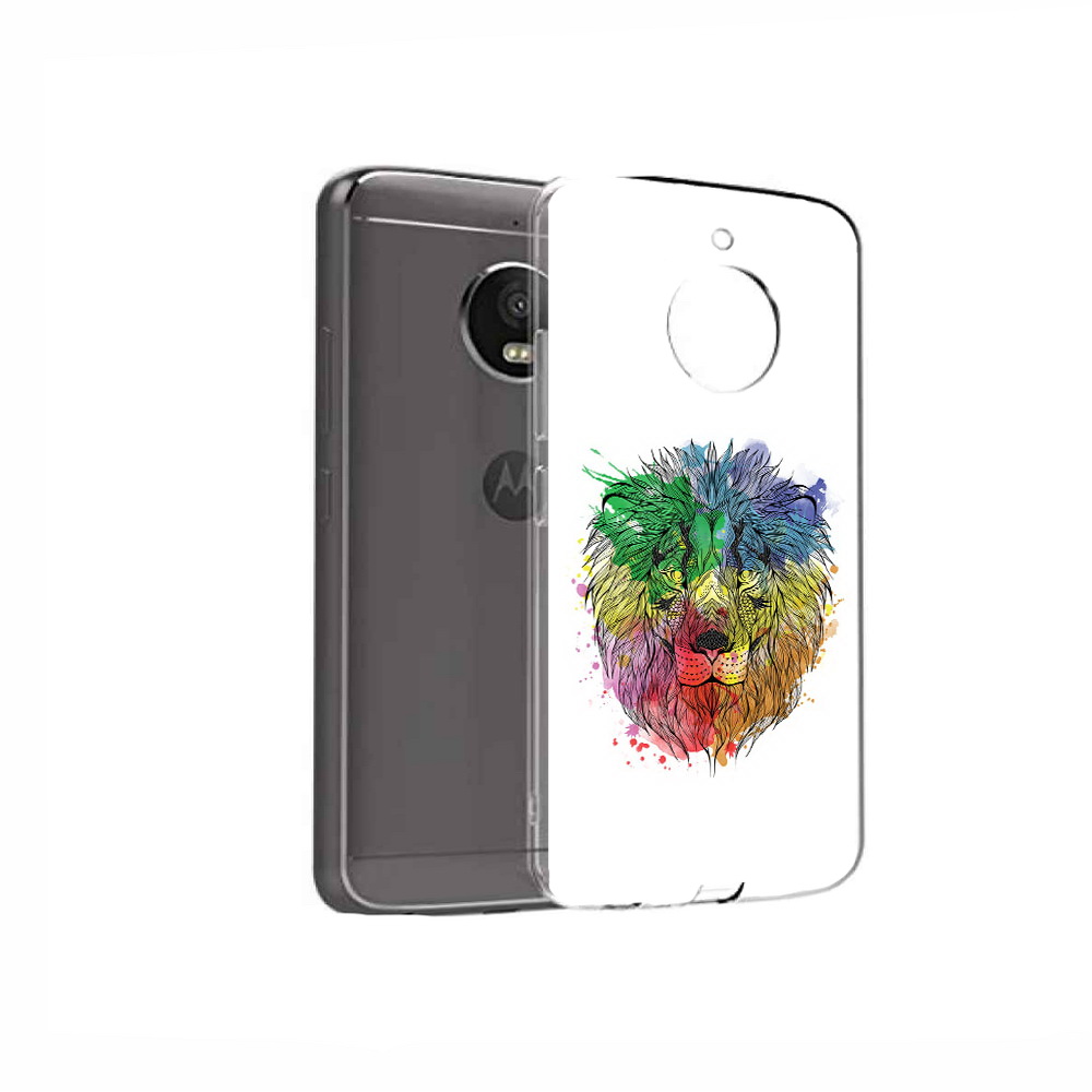 

Чехол MyPads Tocco для Motorola Moto E4 разноцветный гордый лев (PT99977.370.573), Прозрачный, Tocco