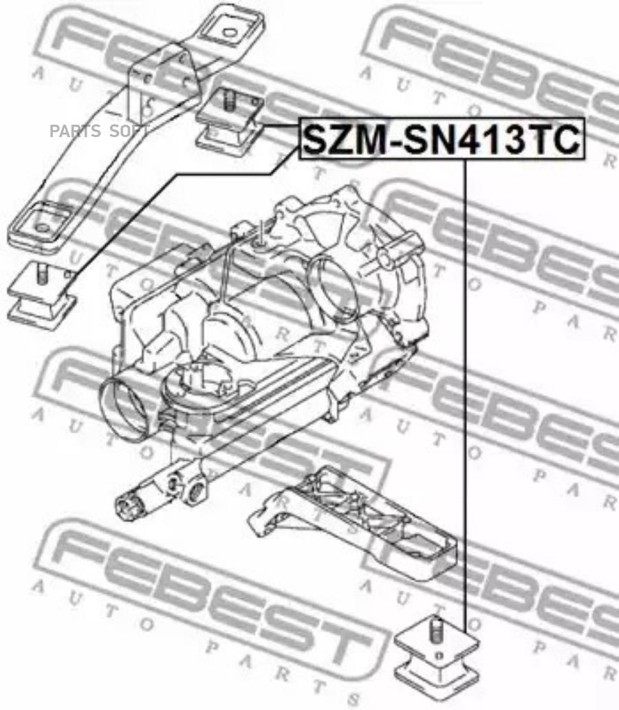 

Подушка раздаточной коробки SUZUKI Jimny FEBEST SZM-SN413TC