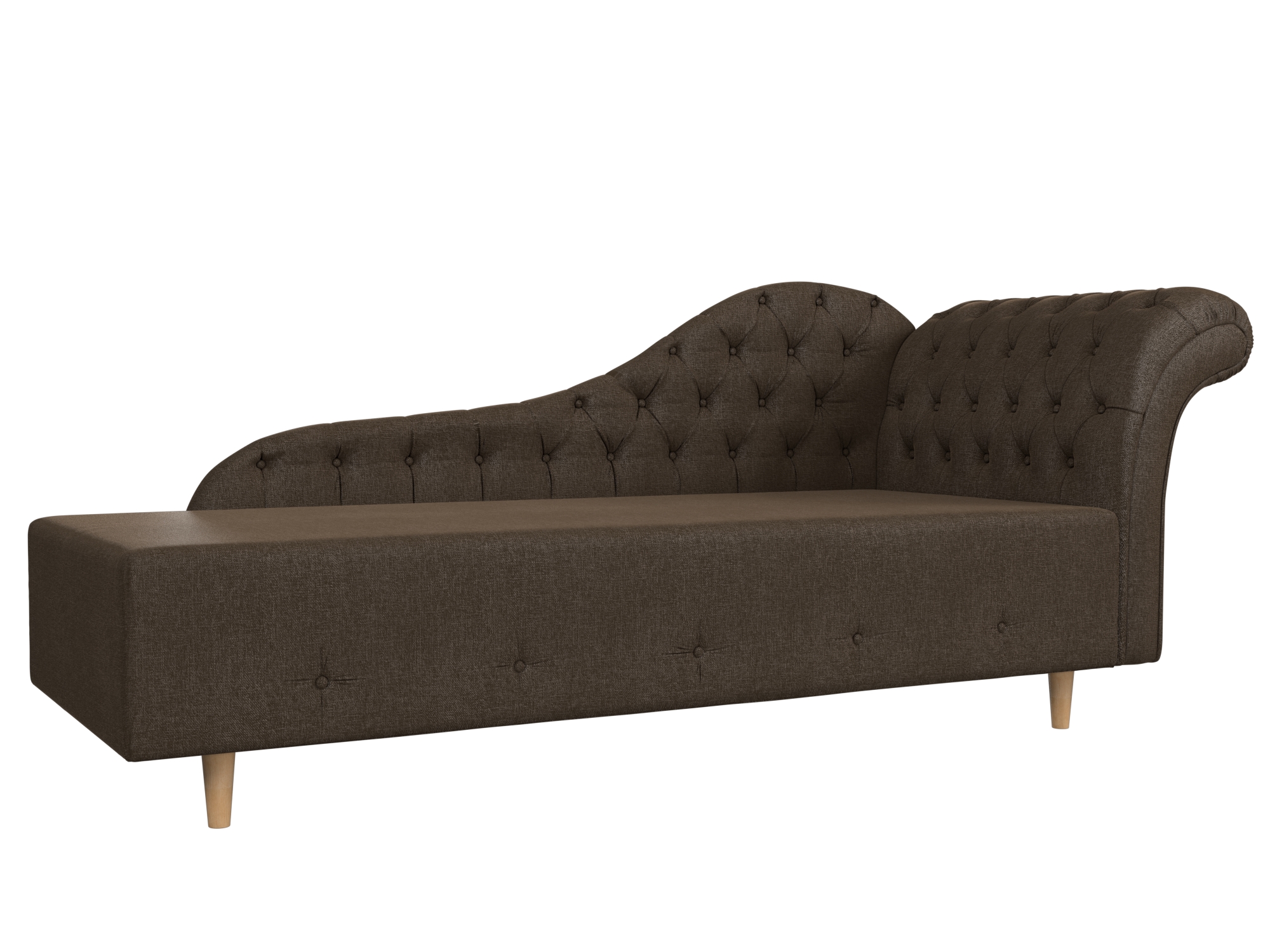 

Кушетка Камерон правая рогожка коричневый, Кушетка Камерон правая