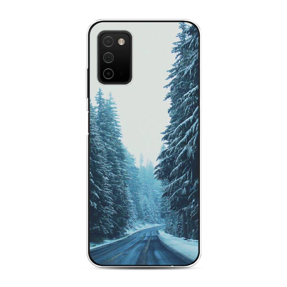 

Чехол на Samsung Galaxy A03s "Зима 9", Бежевый;голубой;черный, 2103250-2