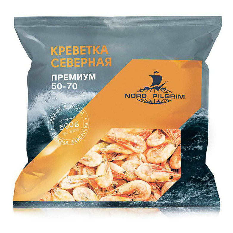 

Креветки Nord Pilgrim 70+ варено-мороженые 500 г