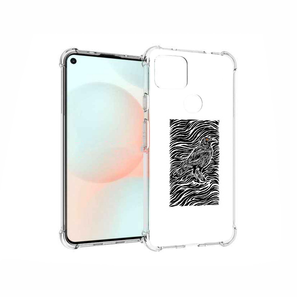 

Чехол MyPads Tocco для Google Pixel 5A ворон в абстракции, Прозрачный, Tocco