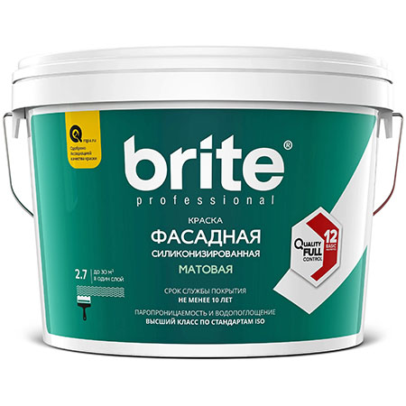 

Краска фасадная силиконизированная Brite Professional, Белый, Professional