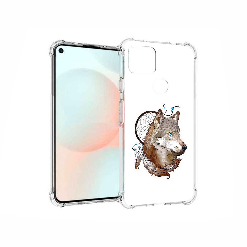 

Чехол MyPads Tocco для Google Pixel 5A волк и ловец снов, Прозрачный, Tocco
