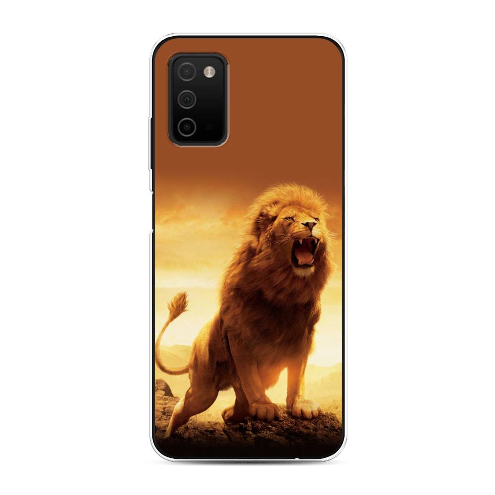 

Чехол на Samsung Galaxy A03s "Львиный рык", Коричневый;желтый;оранжевый, 2103250-1